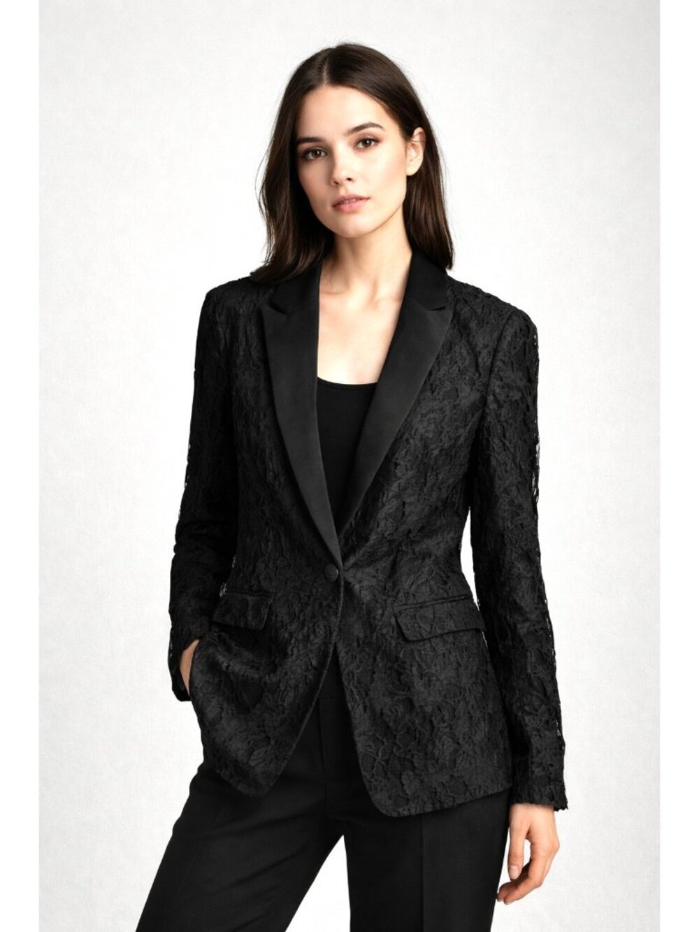 Vintage rag and bone Black Lace Textured Blazer Jacket 8